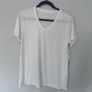 32 Degrees White Sheer V Neck T Shirt Size Small